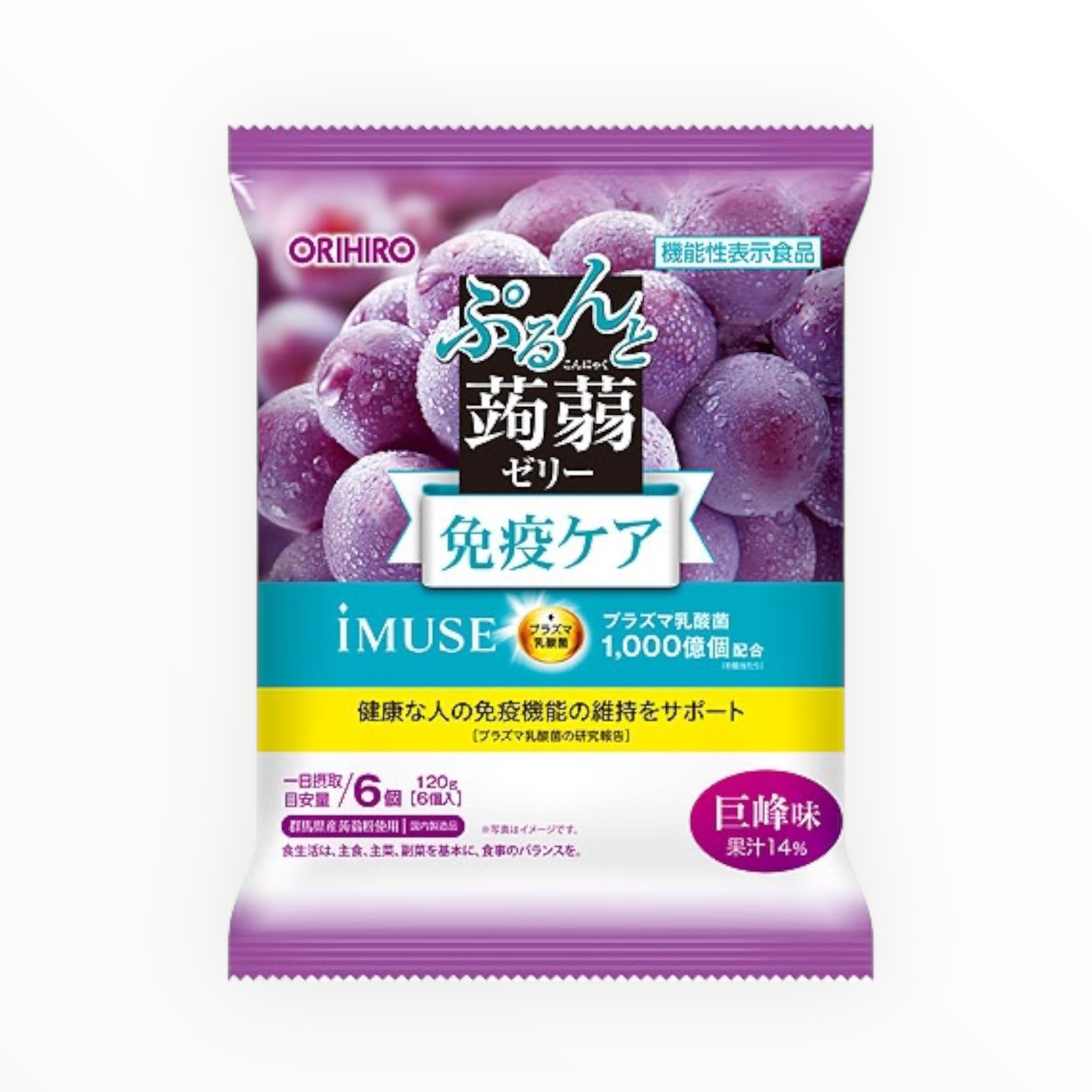 ORIHIRO Purunto Konjac Jelly Pouch - Plasma Lactic Acid Bacteria (Kyoho Grape Flavor)120g