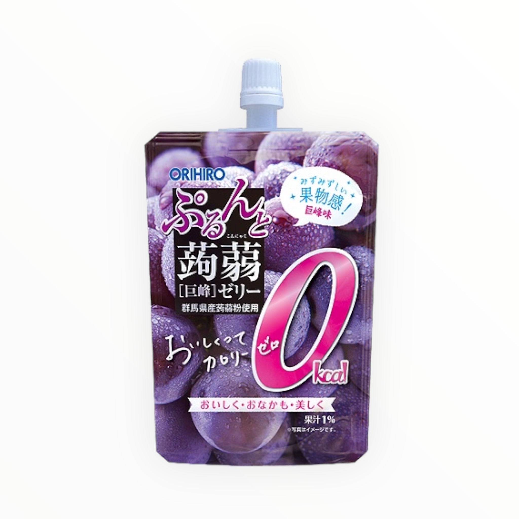 ORIHIRO Purunto Konjac Jelly Standing Pouch - Zero Calorie Kyoho Grape 130g