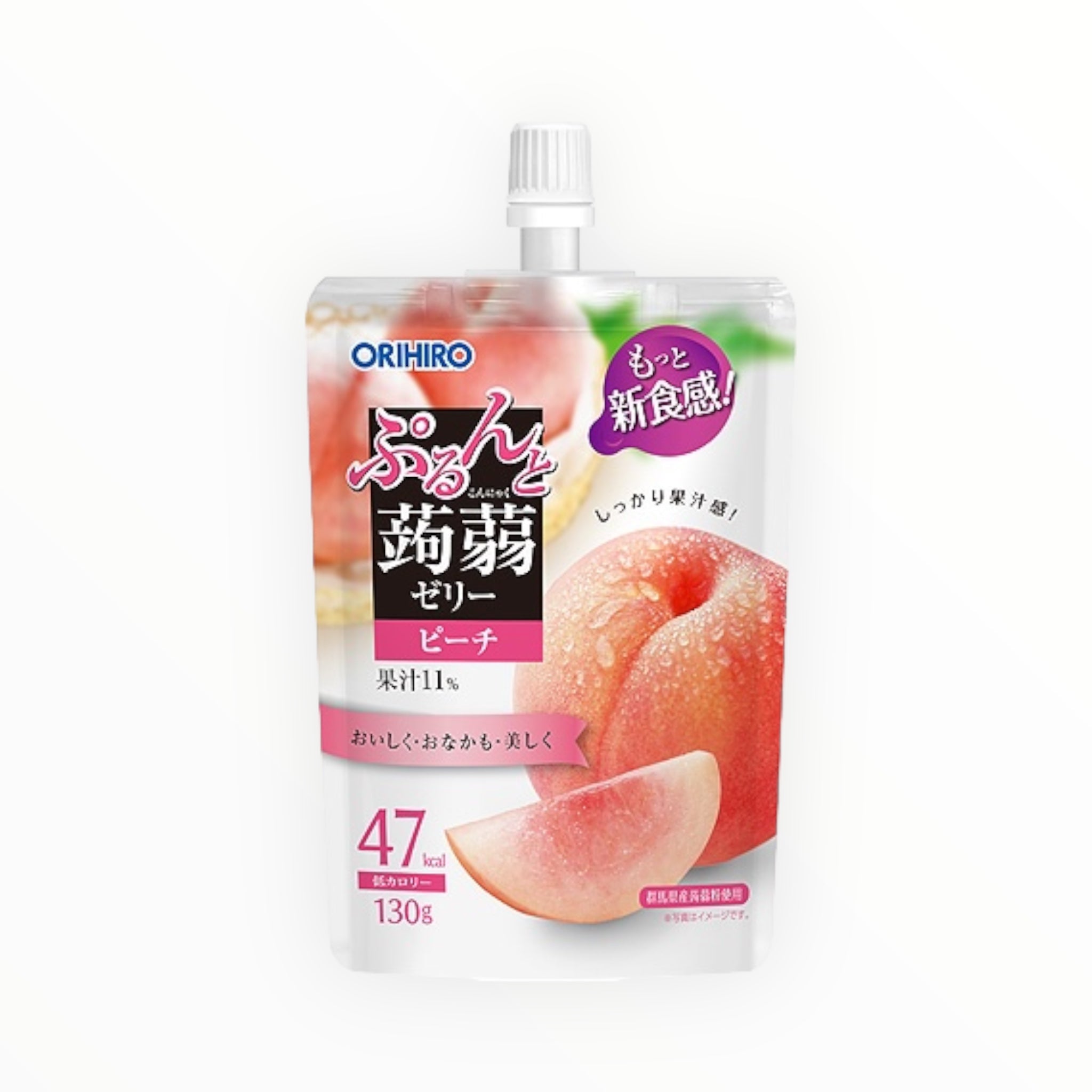 ORIHIRO Purunto Konjac Jelly Standing Pouch - Peach 130g