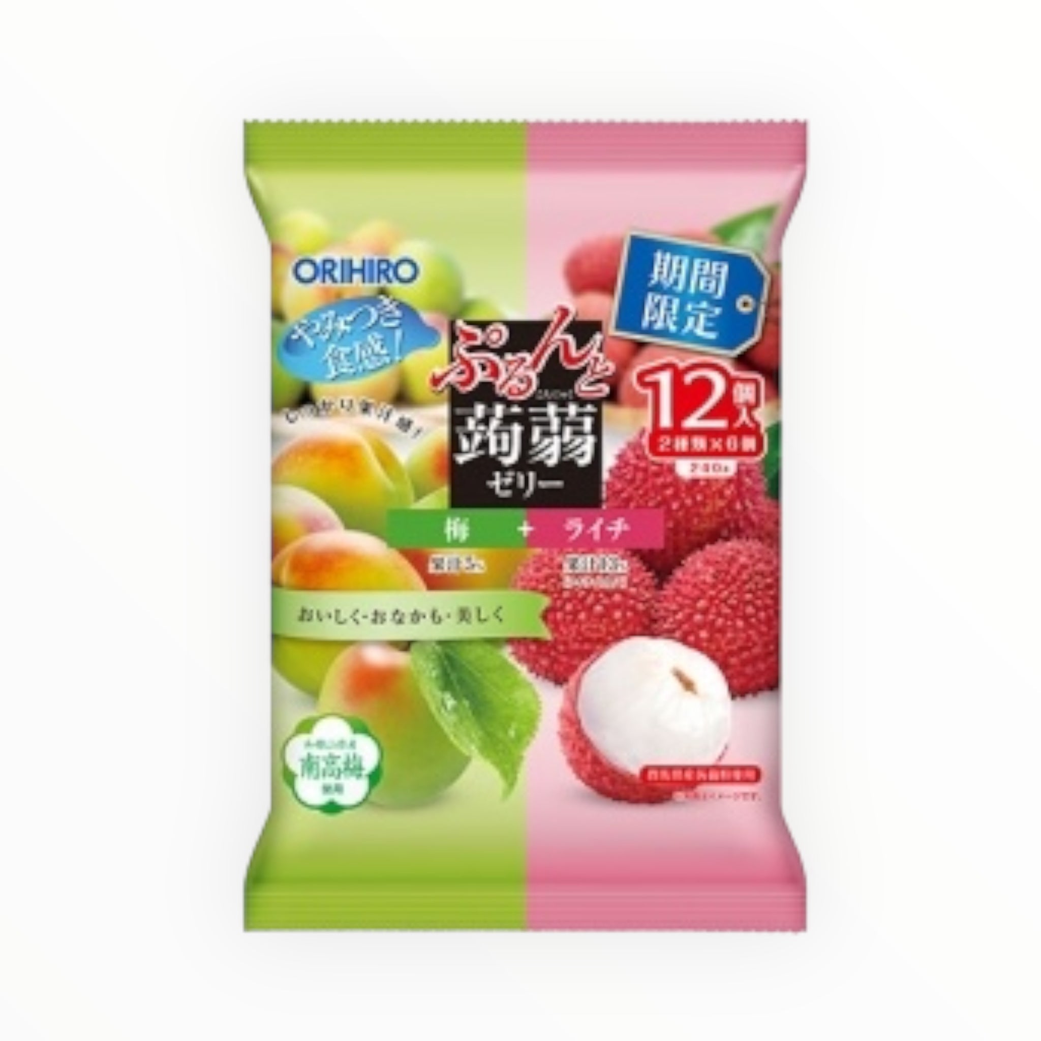 ORIHIRO Purunto Konjac Jelly Pouch - Plum + Lychee 240g