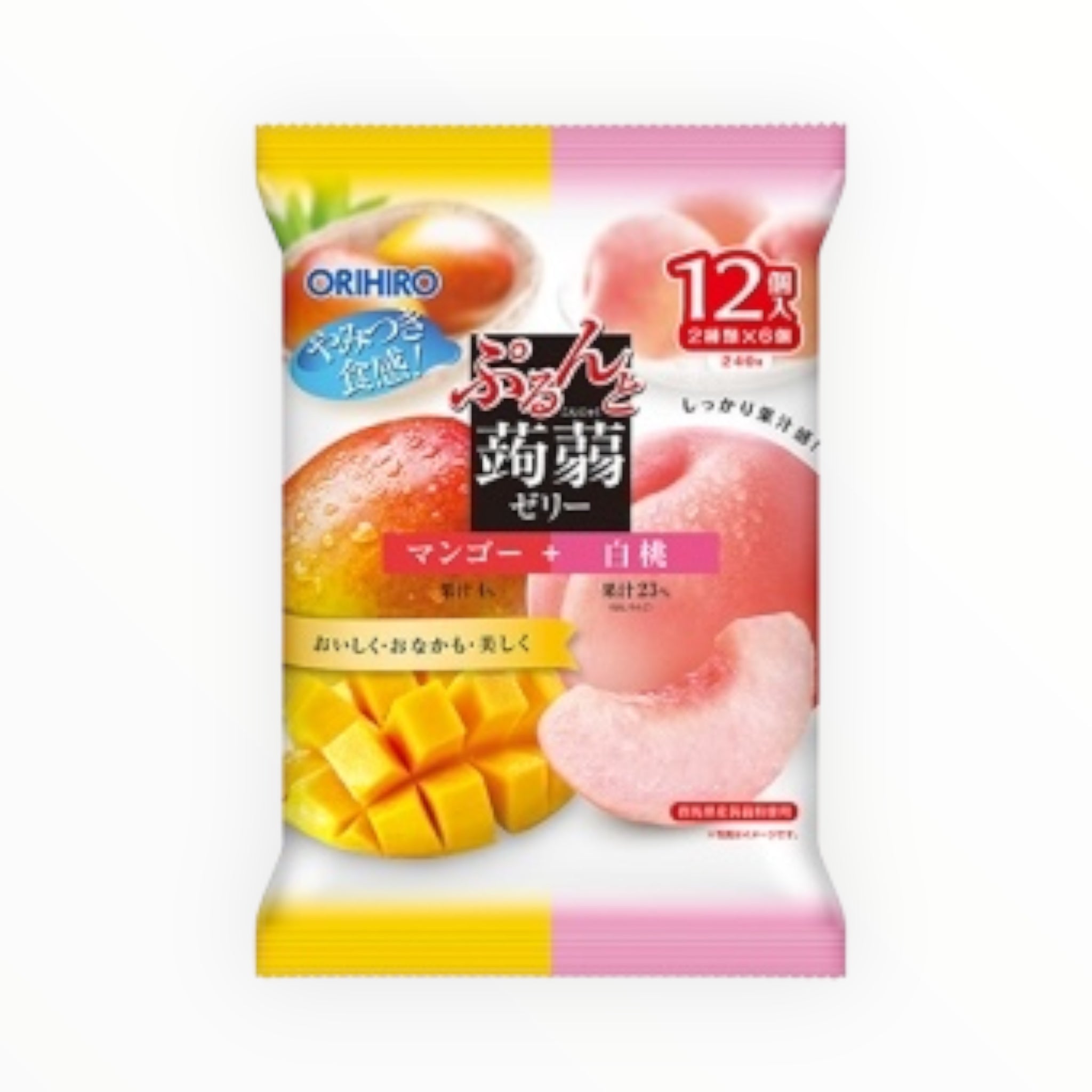 ORIHIRO Purunto Konjac Jelly Pouch - Mango + White Peach 240g