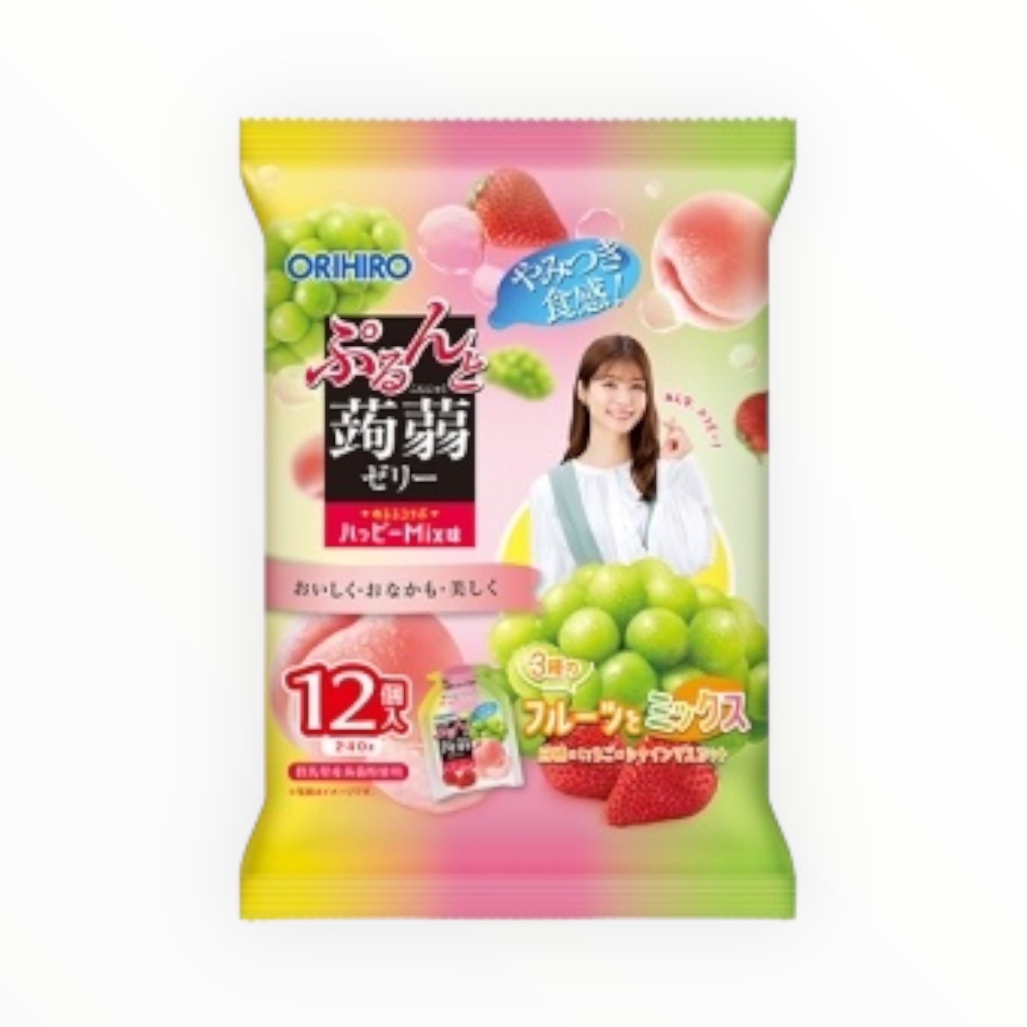 ORIHIRO Purunto Konjac Jelly Pouch - Happy Mix Flavor 240g