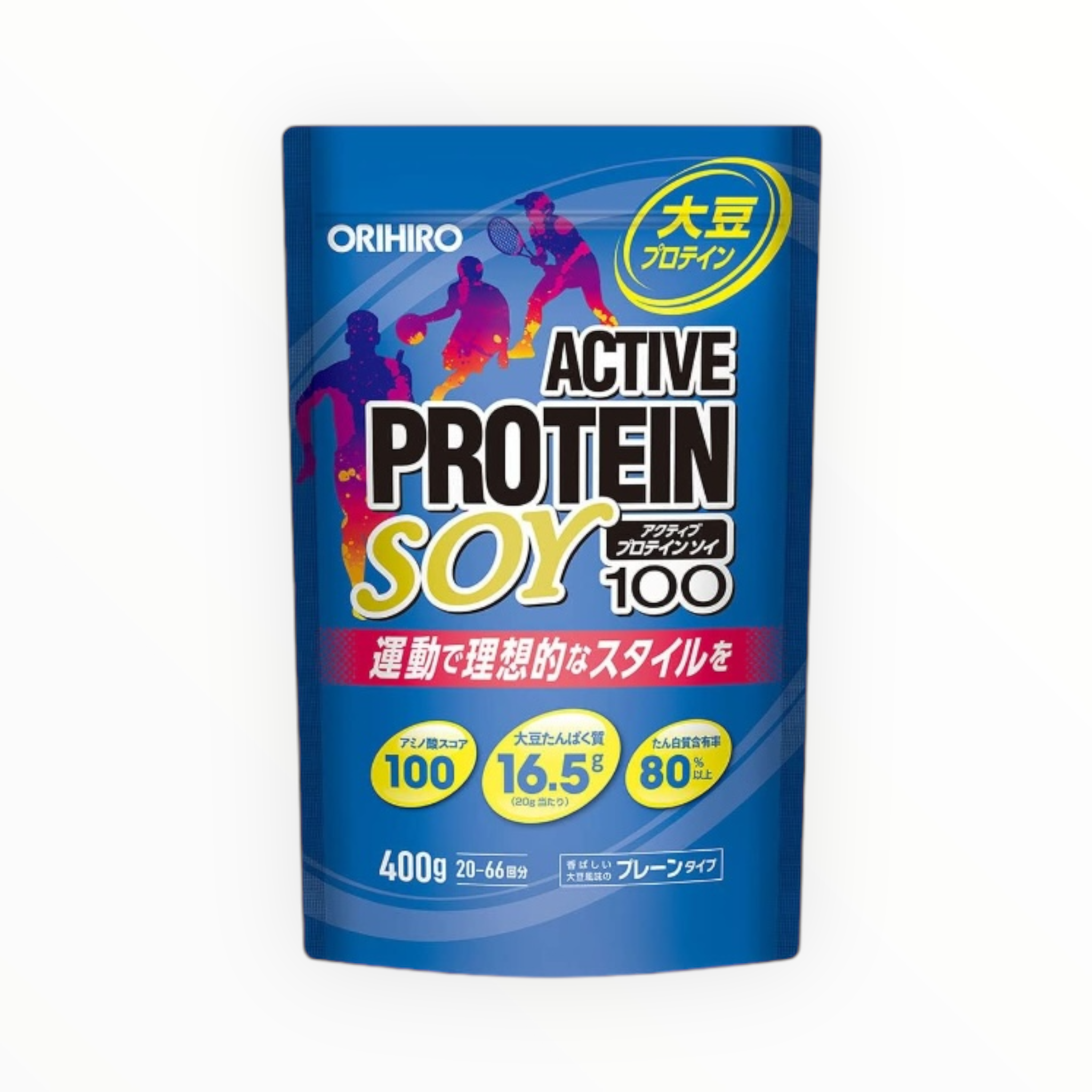 ORIHIRO Active Protein Soy 100 400g (20-66 Servings)