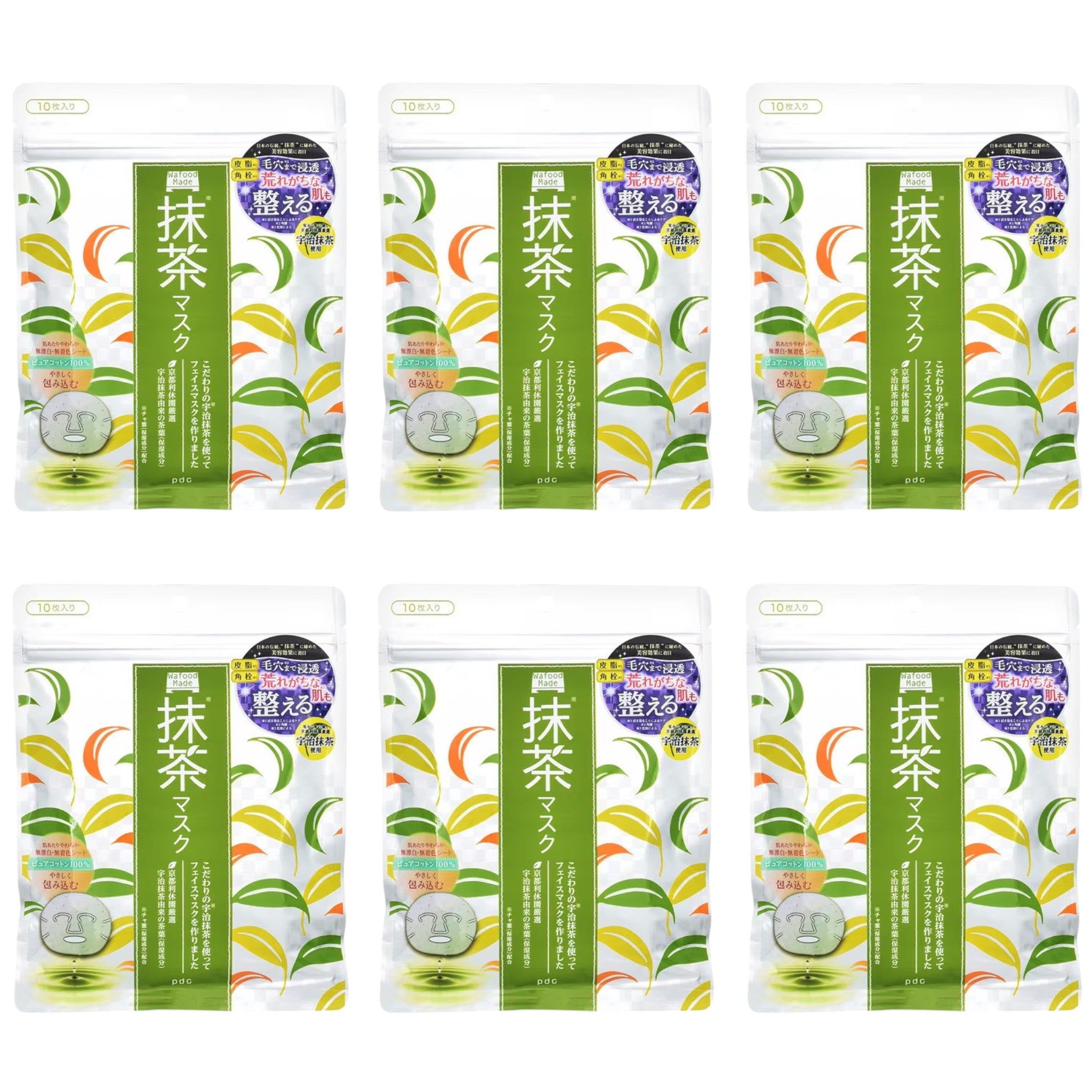 Wafood Made Uji Matcha Mask 10 Sheets (6 Packs)