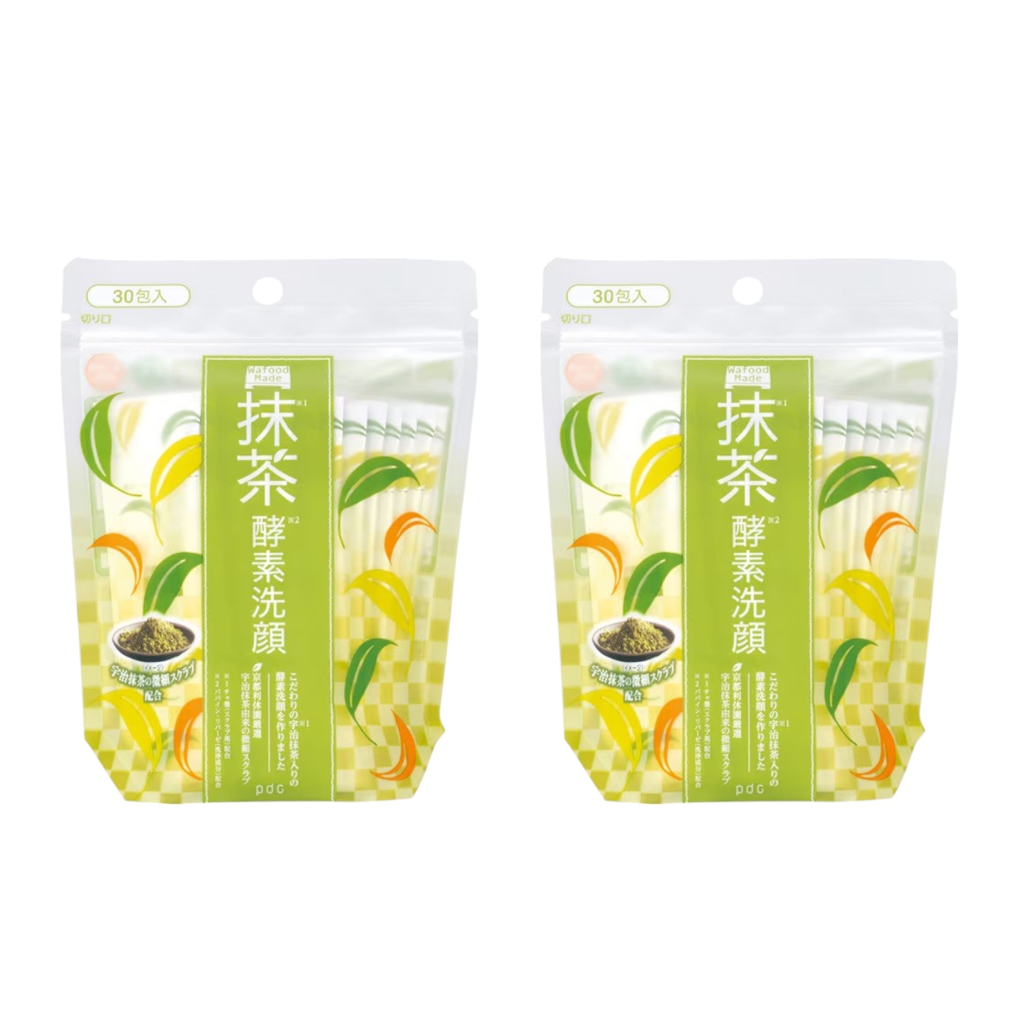 Wafood Made Uji Matcha Enzyme Face Wash 0.4g × 30 Sachets (2 Packs)