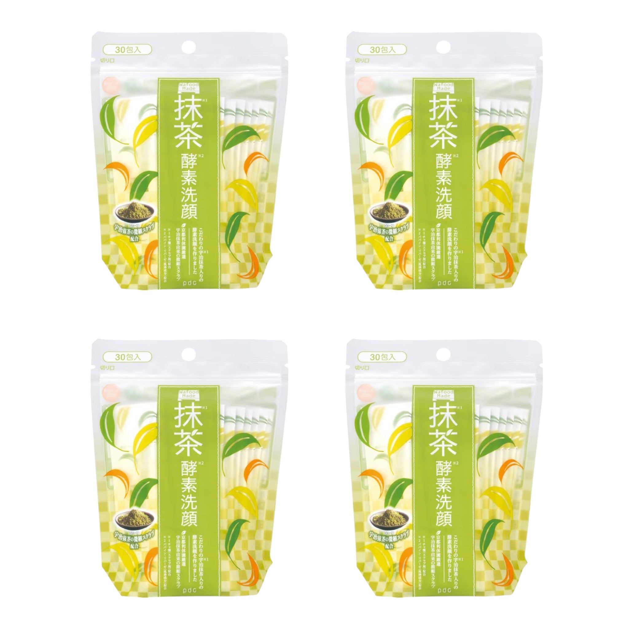 Wafood Made Uji Matcha Enzyme Face Wash 0.4g × 30 Sachets (4 Packs)