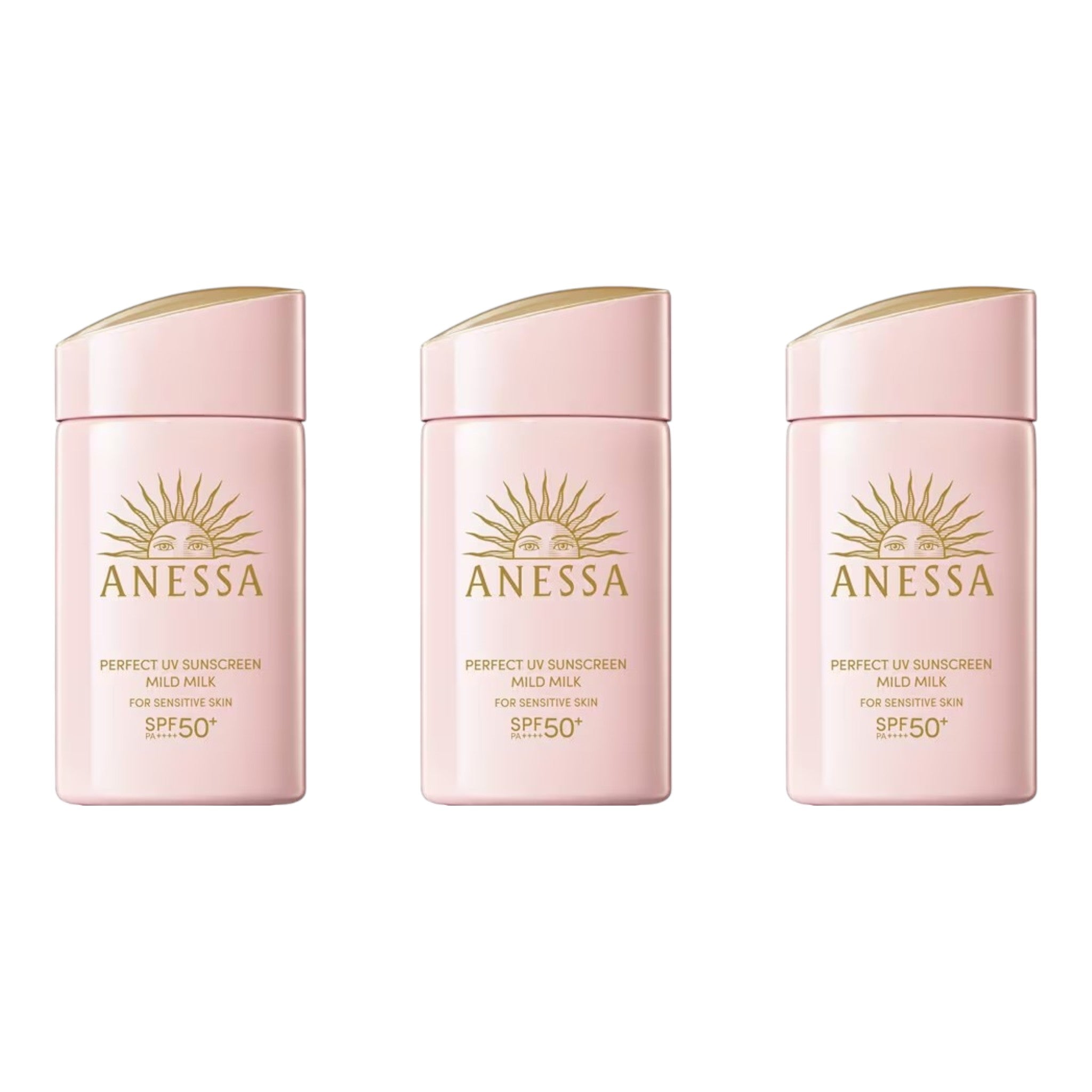 ANESSA Perfect UV Mild Milk NA 60ml SPF50+ PA++++ (3 Packs)