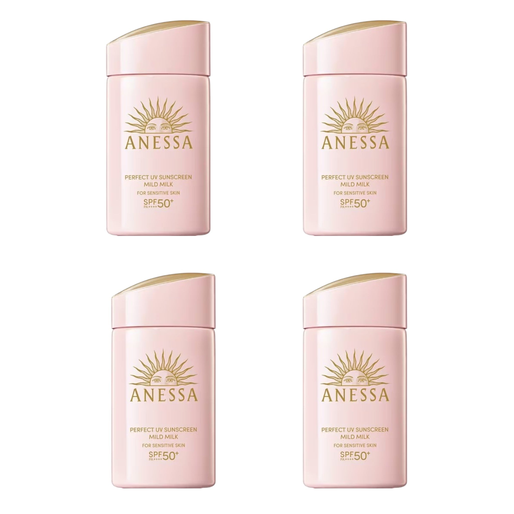 ANESSA Perfect UV Mild Milk NA 60ml SPF50+ PA++++ (4 Packs)