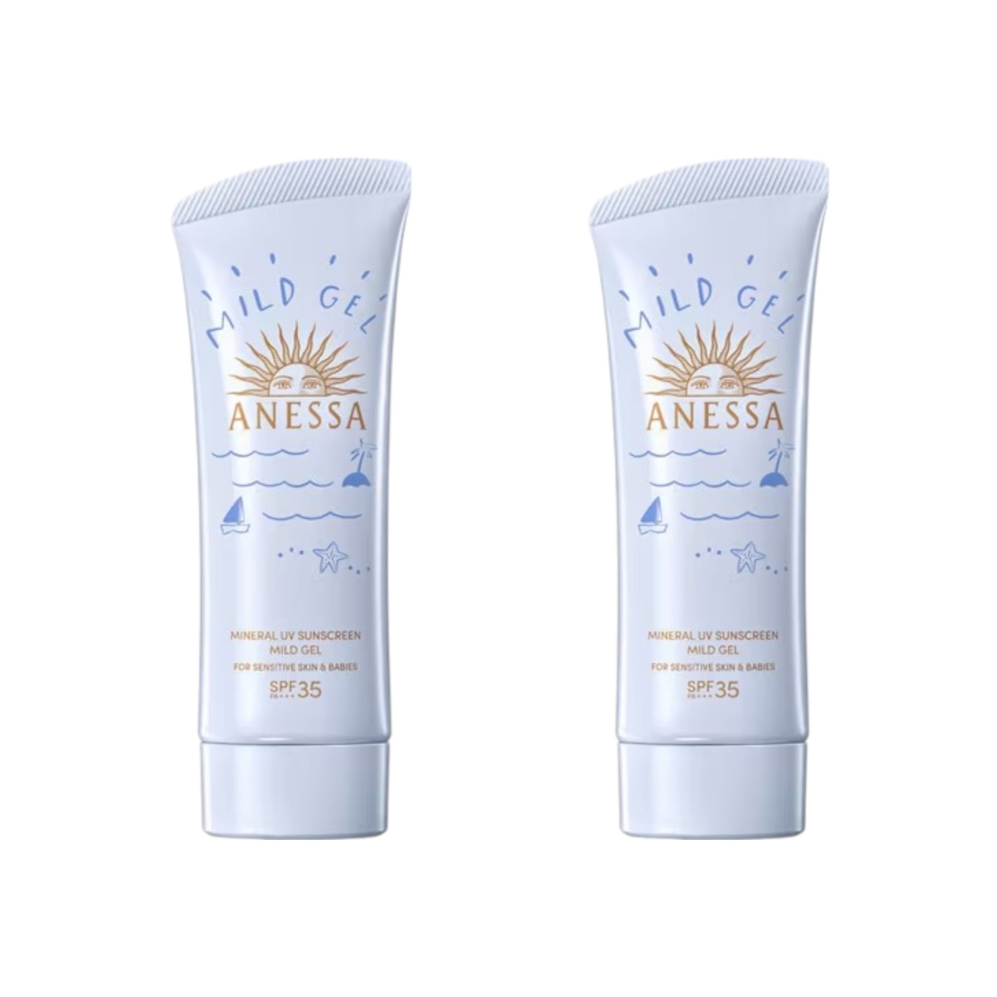 ANESSA Mineral UV Mild Gel 90g SPF35 PA+++ (2 Packs)