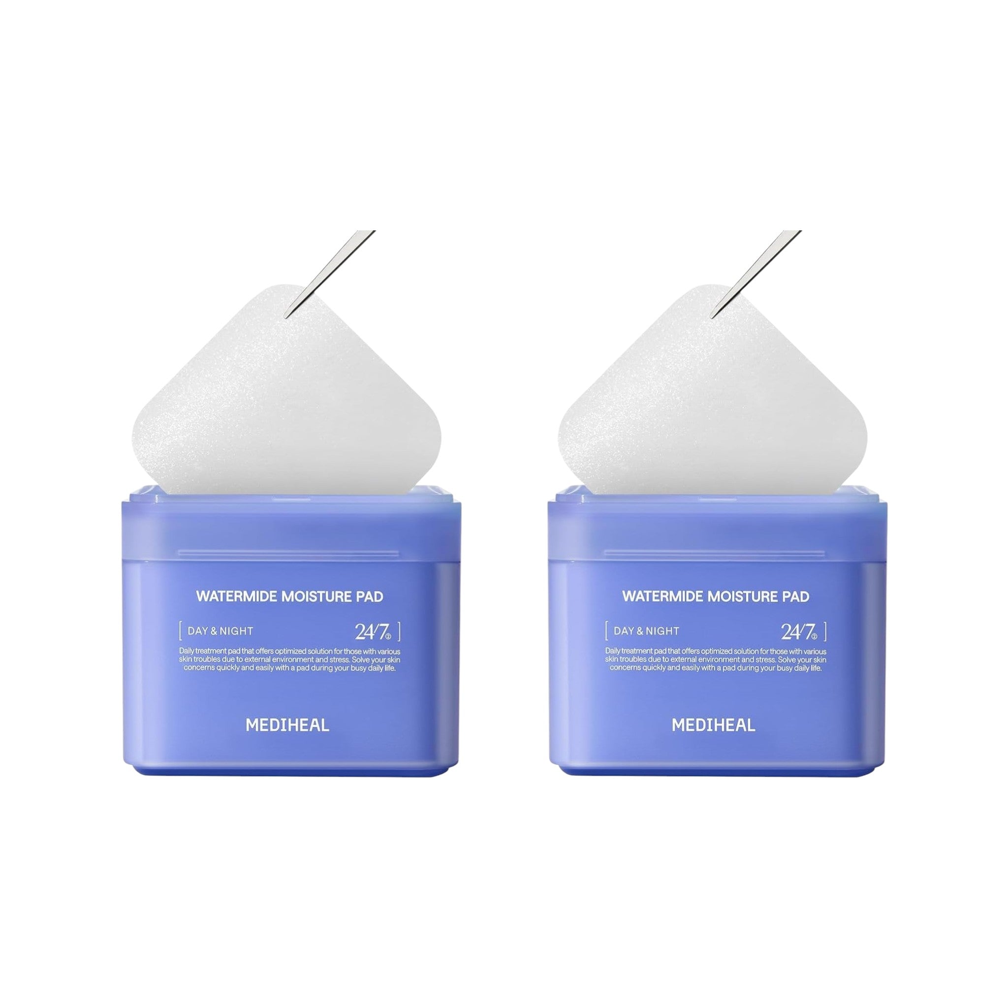 MEDIHEAL Square Toner Pads Watermide 100 Pads 170ml (2 Packs)