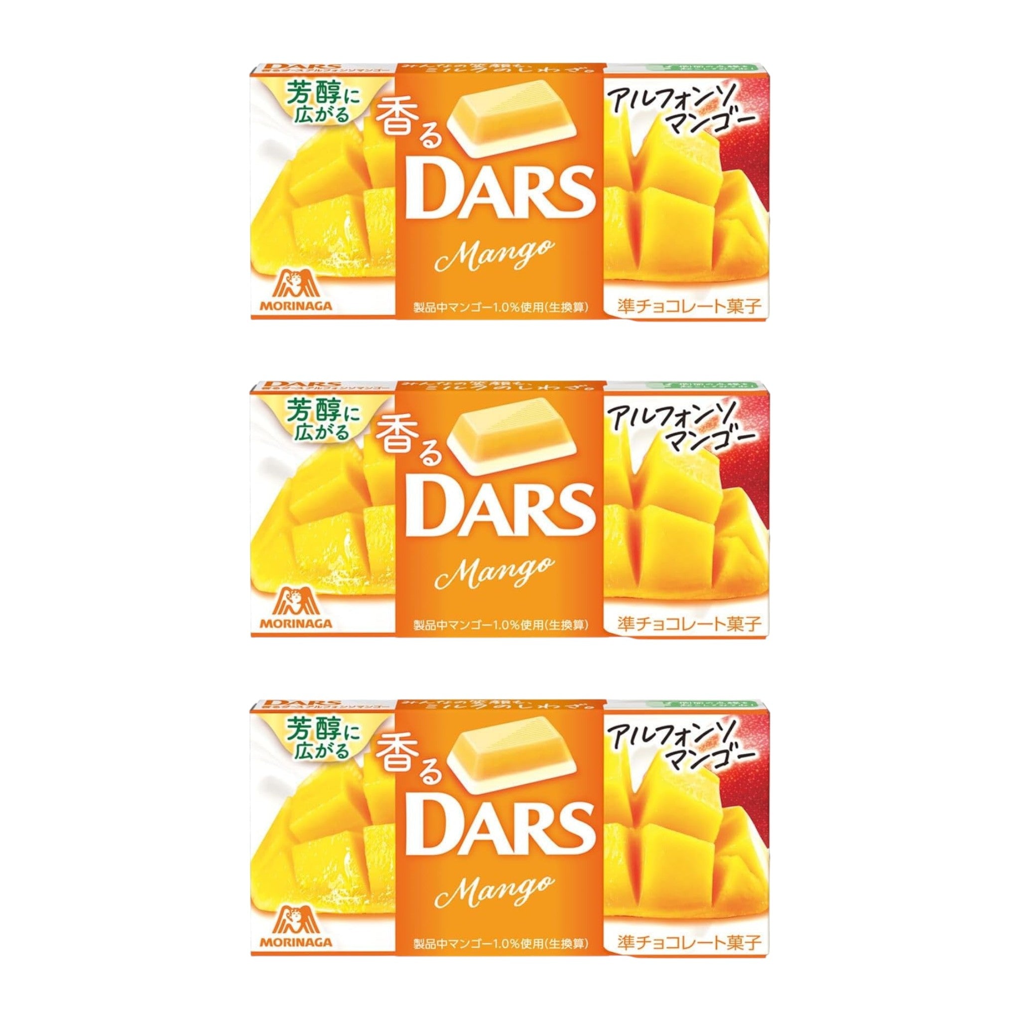 Morinaga DARS Alfonso Mango Chocolate 12 Pieces – 3 Packs