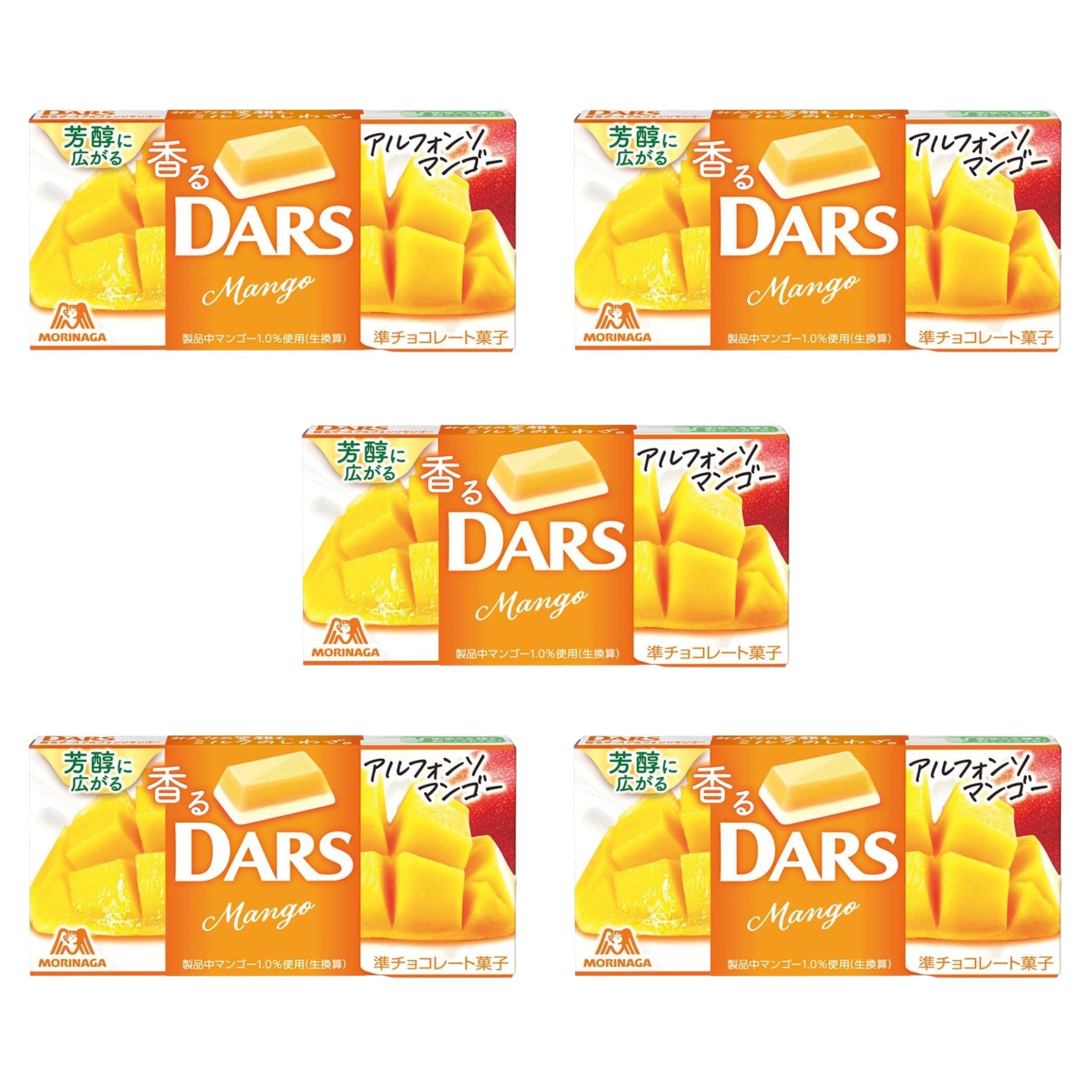 Morinaga DARS Alfonso Mango Chocolate 12 Pieces – 5 Packs