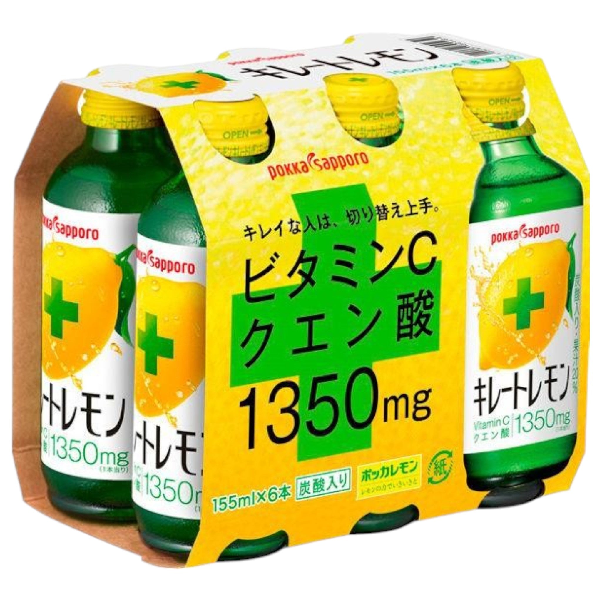 Pokka Sapporo Kireto Lemon Vitamin C Drink 155ml Pack of 6