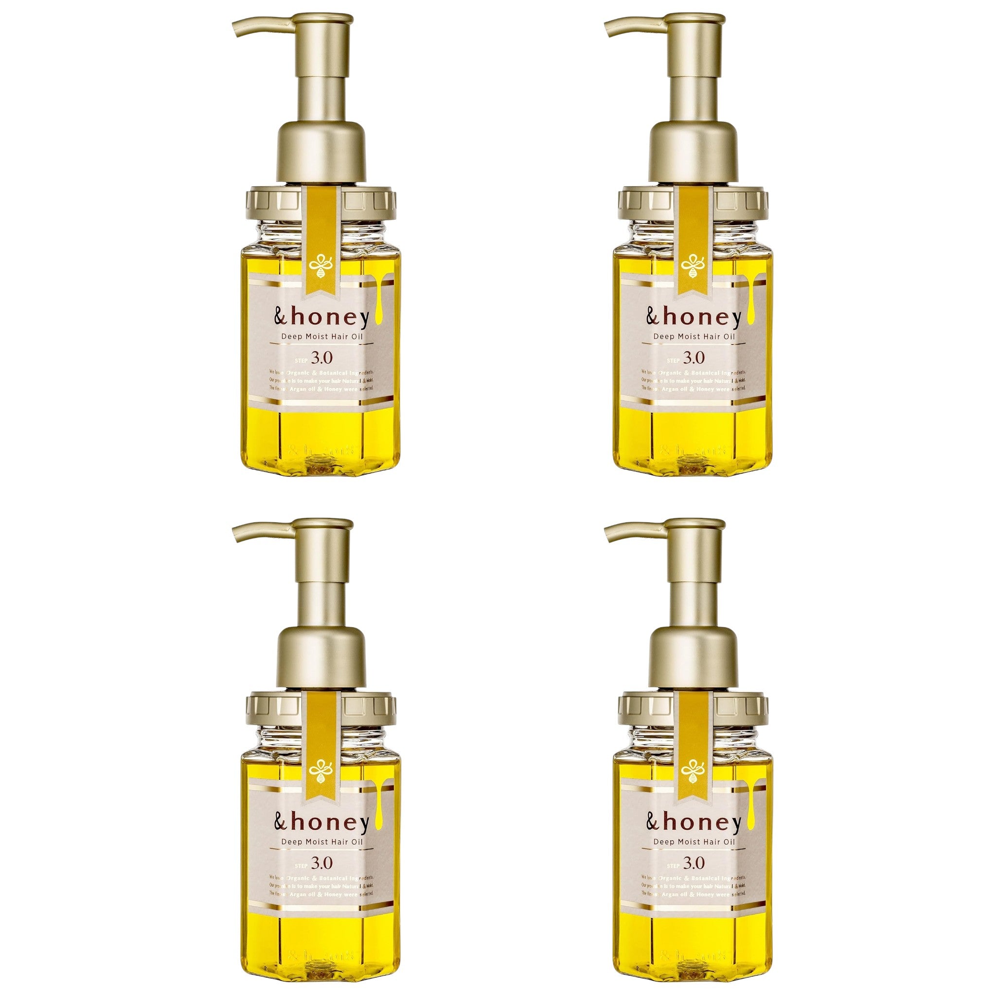 &honey Deep Moist Hair Oil 3.0 3.4 fl oz (100mL) × 4