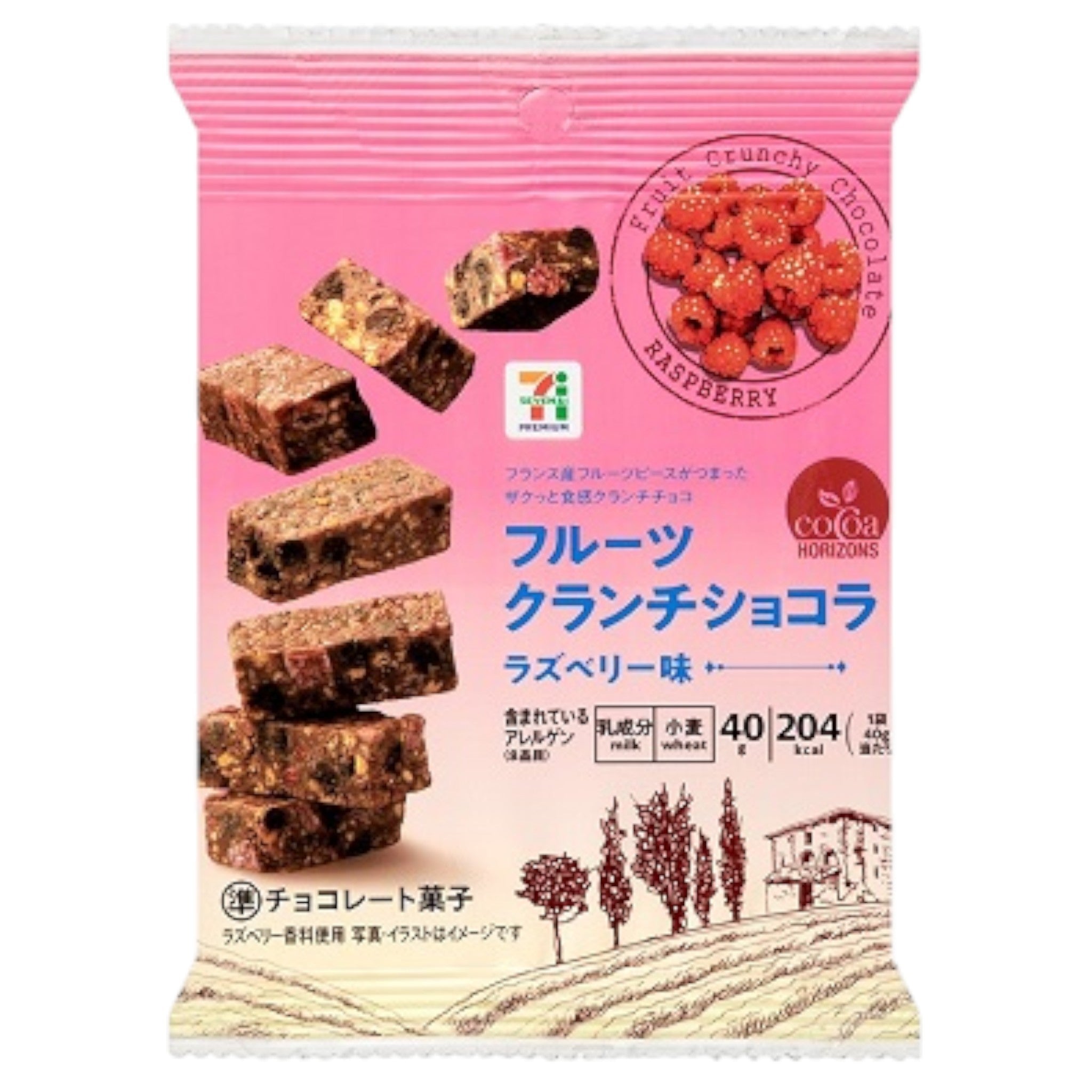 7-Eleven Japan Fruit Crunch Chocolate Raspberry 40g