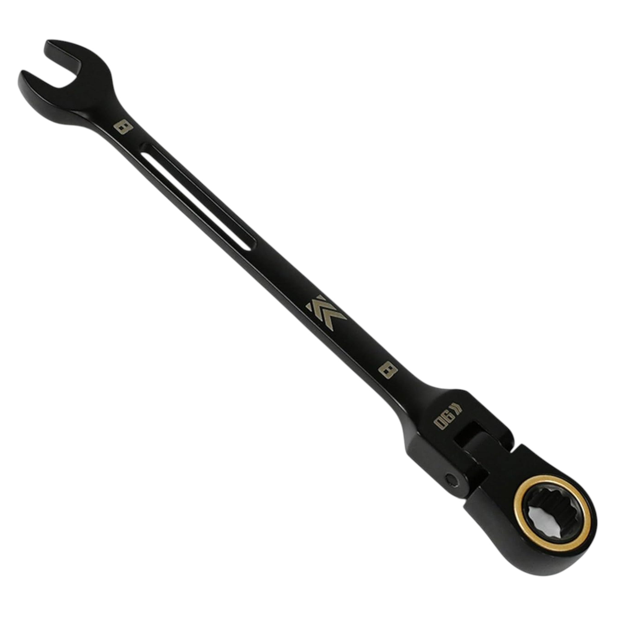 Fujiya Flex-Head Ratchet Wrench Black Gold 8mm CWL-08-BG