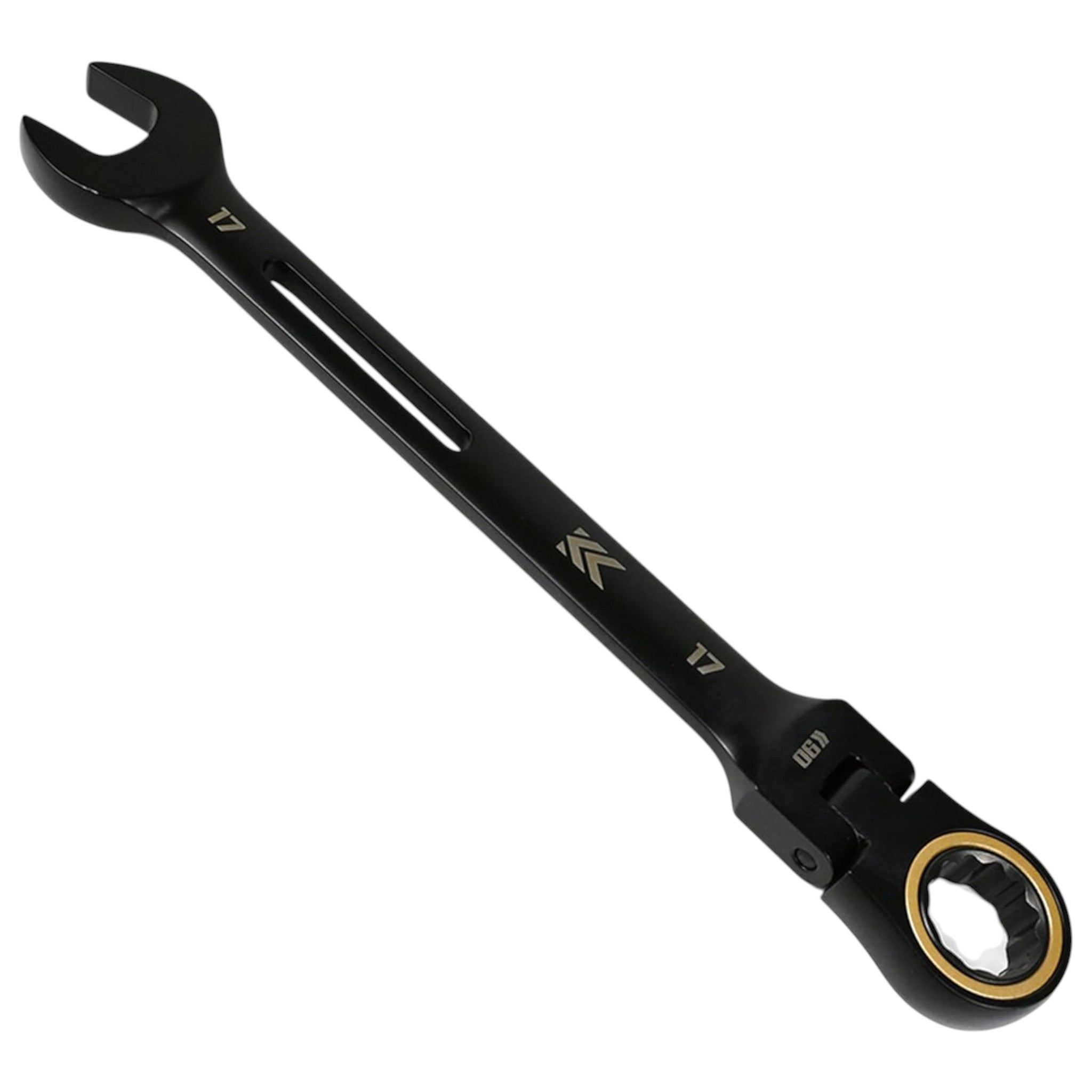 Fujiya Flex-Head Ratchet Wrench Black Gold 17mm CWL-17-BG