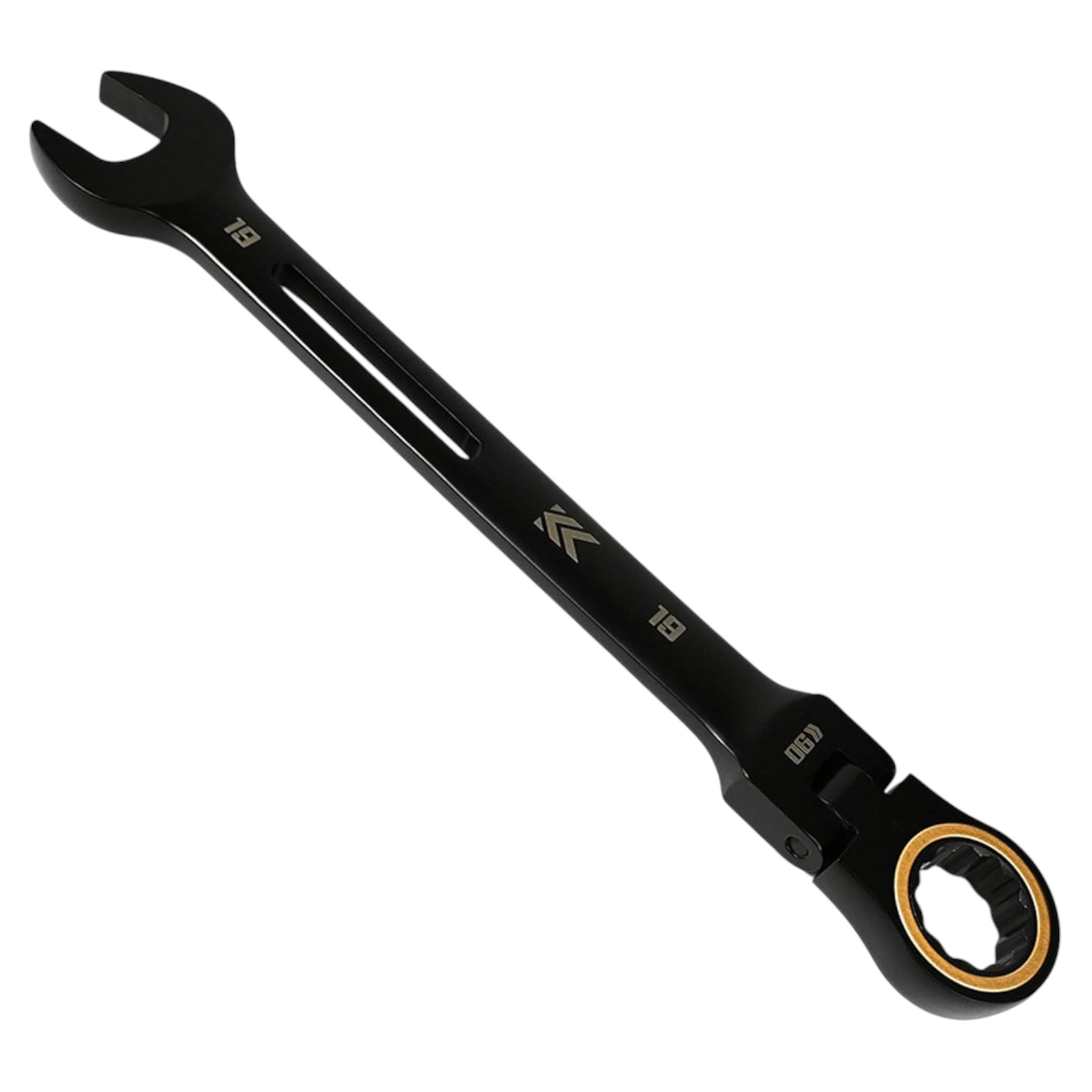 Fujiya Flex-Head Ratchet Wrench Black Gold 19mm CWL-19-BG