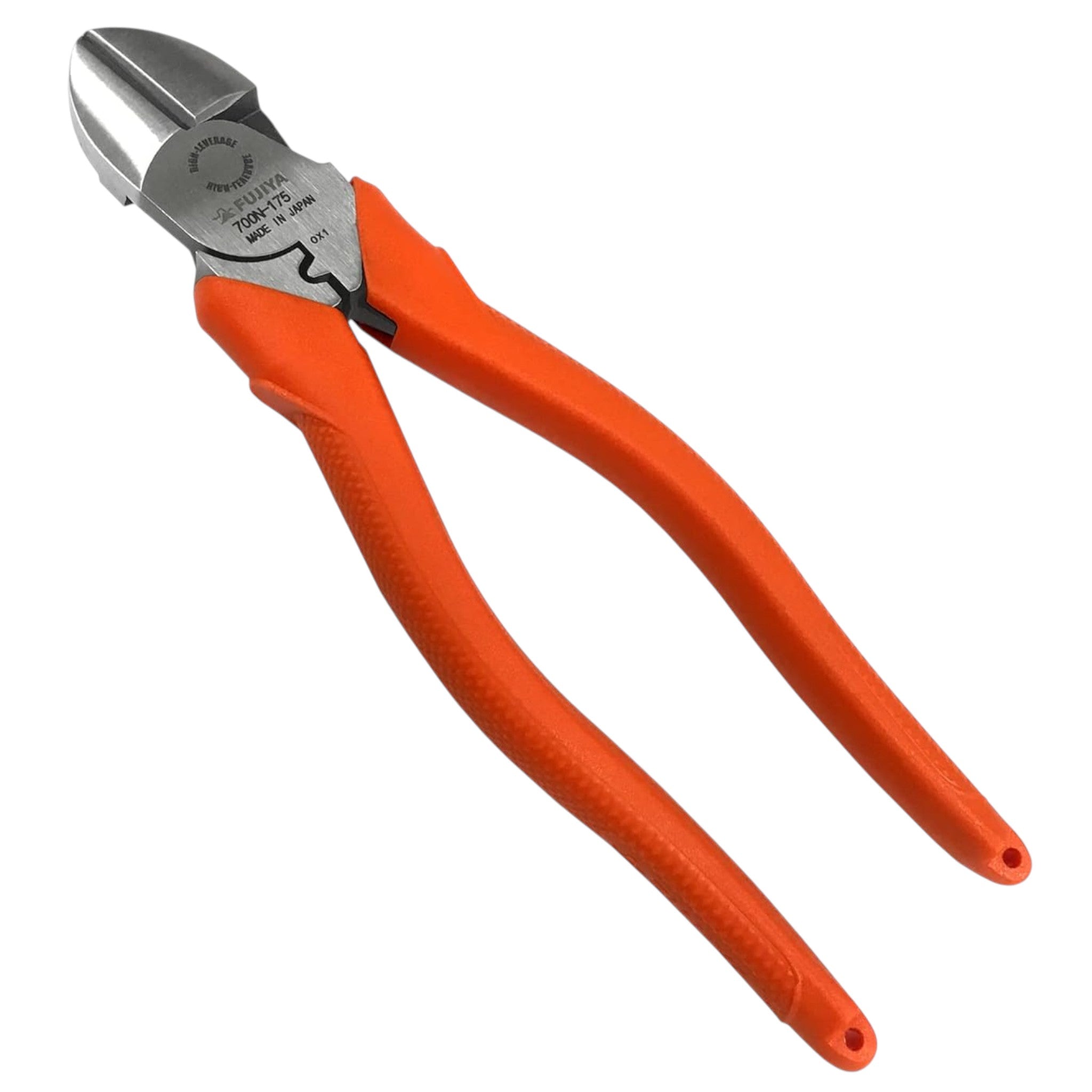 Fujiya Eccentric High-Leverage Nippers with Simple Crimping 175mm Orange 700N-175