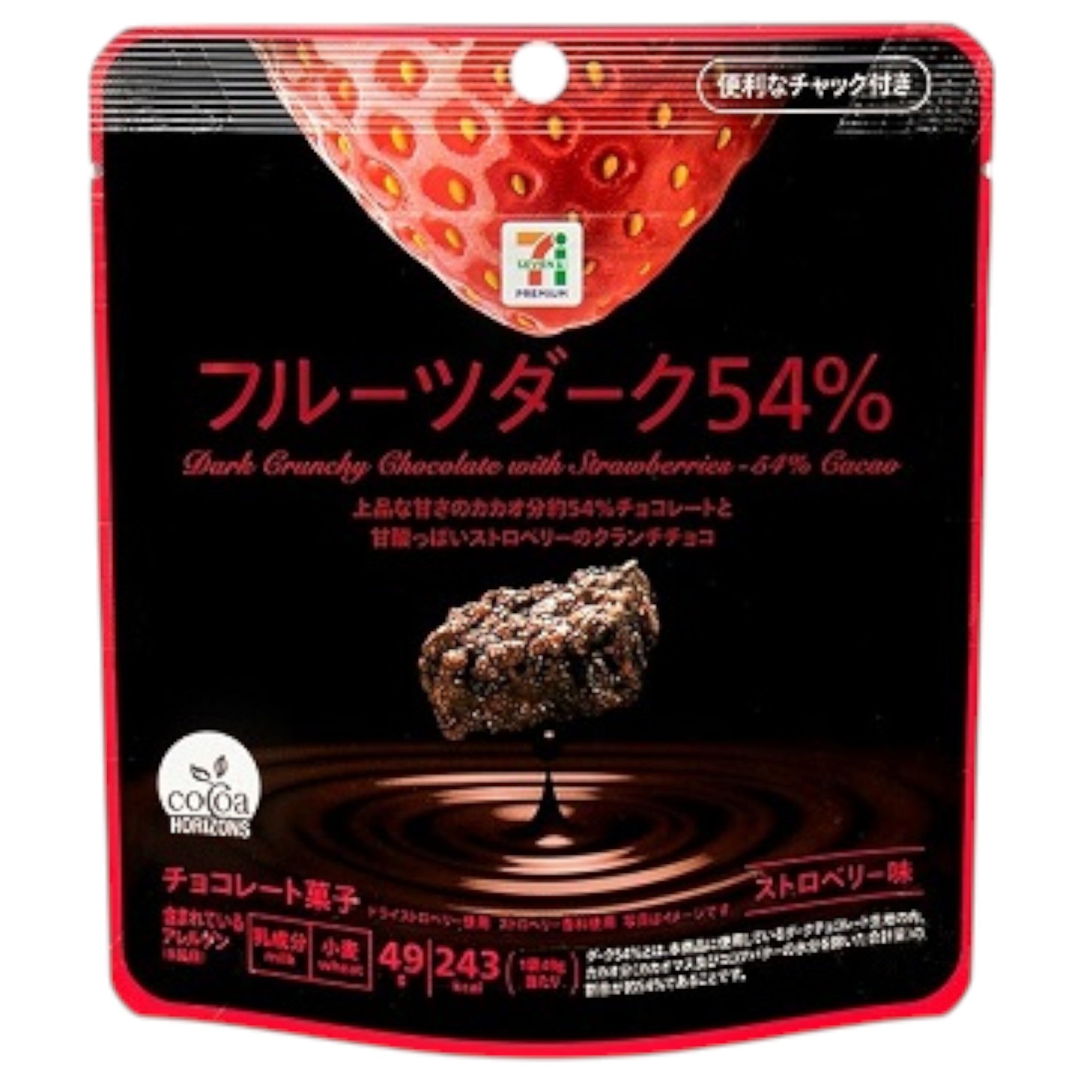 7-Eleven Japan Dunkle Frucht Schokolade Erdbeere 54% 49g
