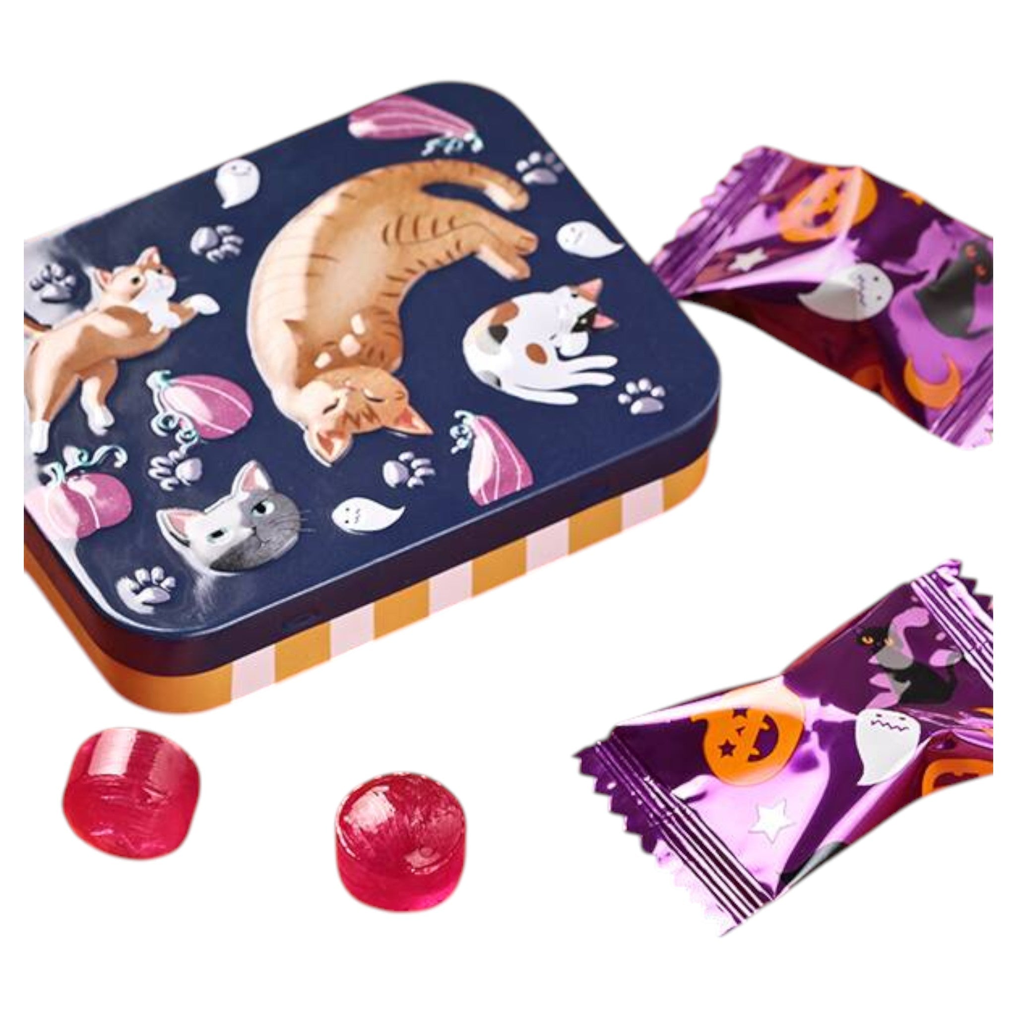 Kaldi Halloween Cat Mini Tin Navy 1pc