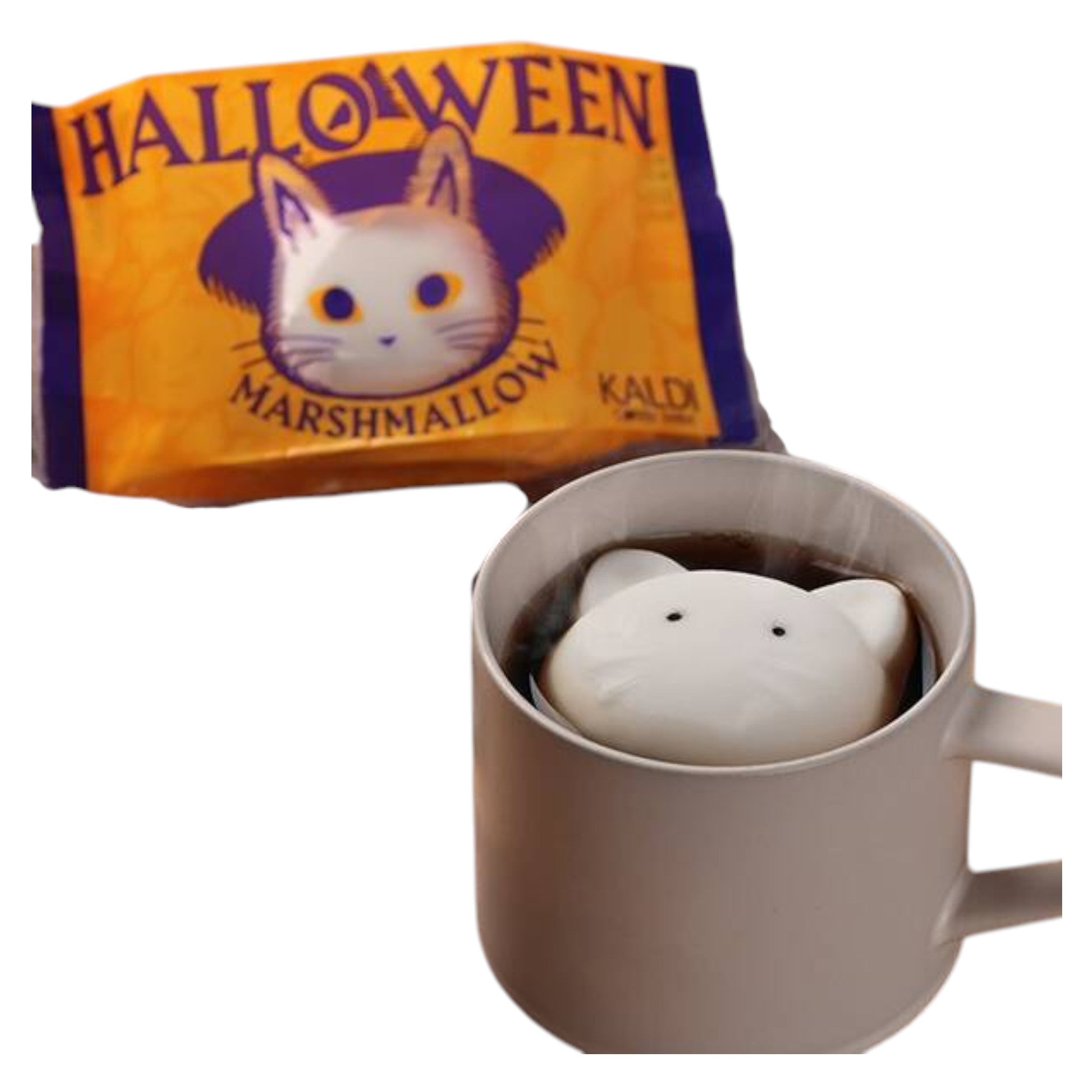 Kaldi Halloween Cat Marshmallow 1pc – Best Before Nov 15, 2025